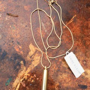 Anne Klein gold whistle necklace NWT